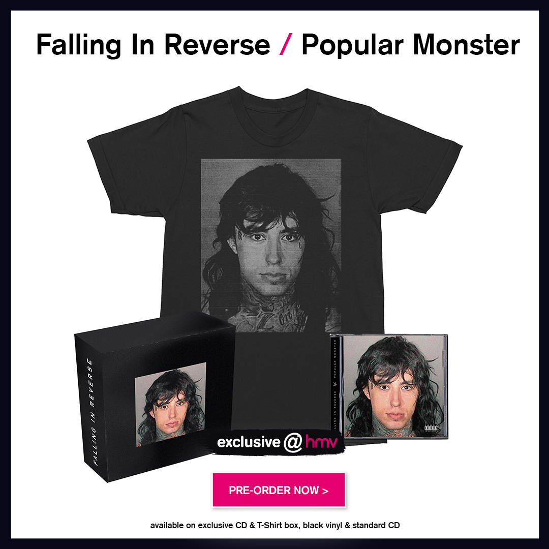 🎵 NEW: Falling In Reverse / Popular Monster available on exclusive CD & T-Shirt box, black vinyl & standard CD pre-order now 👉 ow.ly/BslE50RyES5