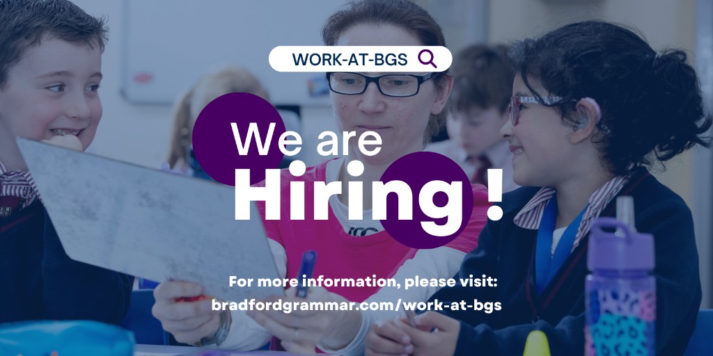 BradfordGrammar's tweet image. @JuniorGrammar are recruiting a Classroom Assistant and Aftercare Supervisor (maternity cover) from September 2024 to April 2025. 

The closing date for applications is 20 May 2024.
Further details at bit.ly/working-at-bgs

 #workatBGS  #classroomassistant #aftercare