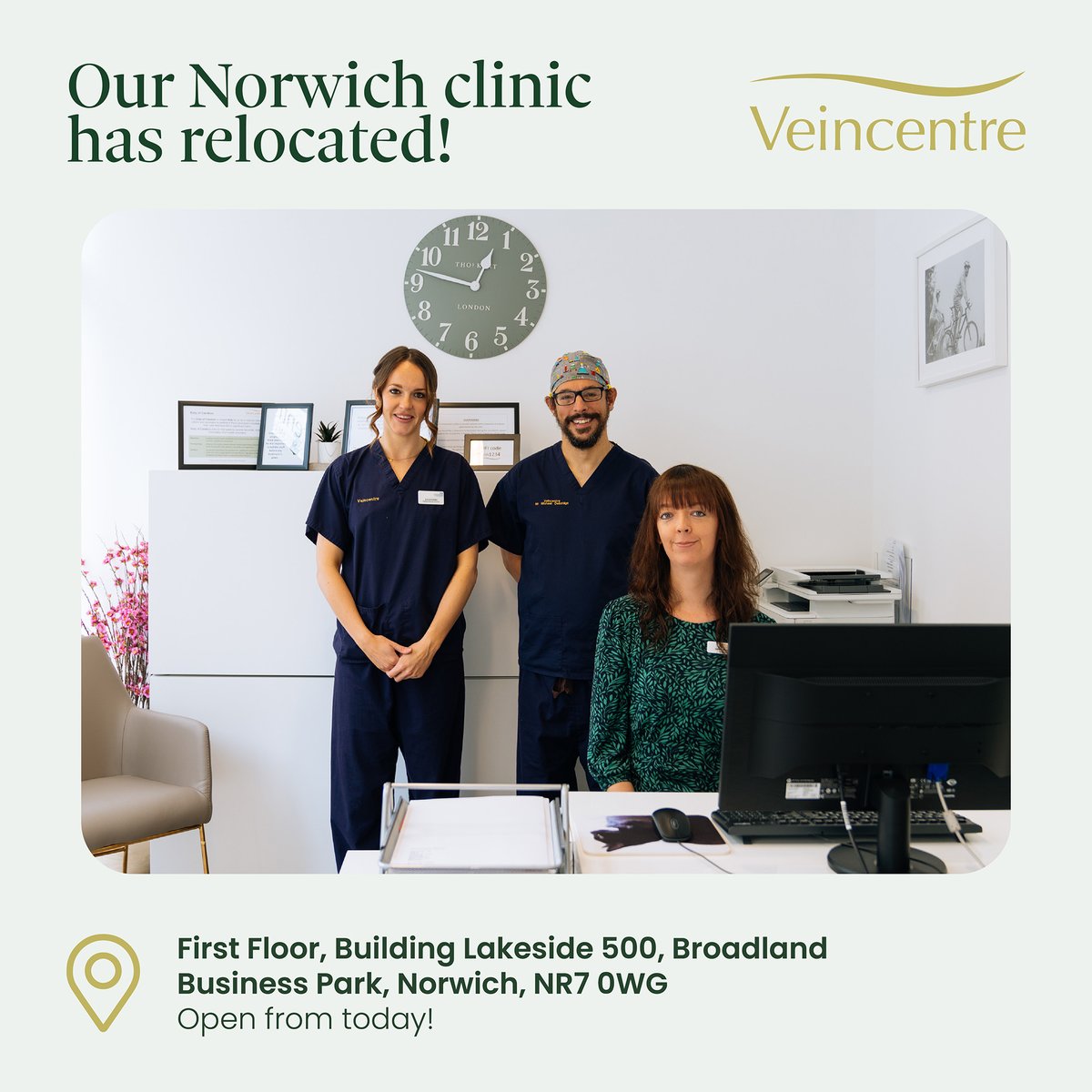 We're excited to announce that our Norwich clinic has a new home! You will see the same friendly, expert consultants in our brand new location with more facilities. Call us today on 0330 162 4990 to book a consultation. #norwich #veinclinic #varicoseveins #threadveins