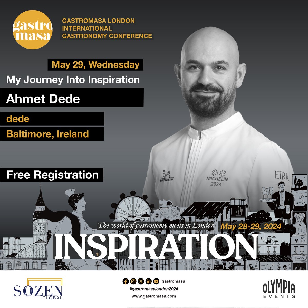 2 Michelin Starred Ahmet Dede, Founder & Executive Chef dede, is coming to Gastromasa London! Gastromasa will take place in London on 28-29 May 2024 at Olympia London with the theme of 'Inspiration'. More information and free entrance, register link: gastromasa.com/register