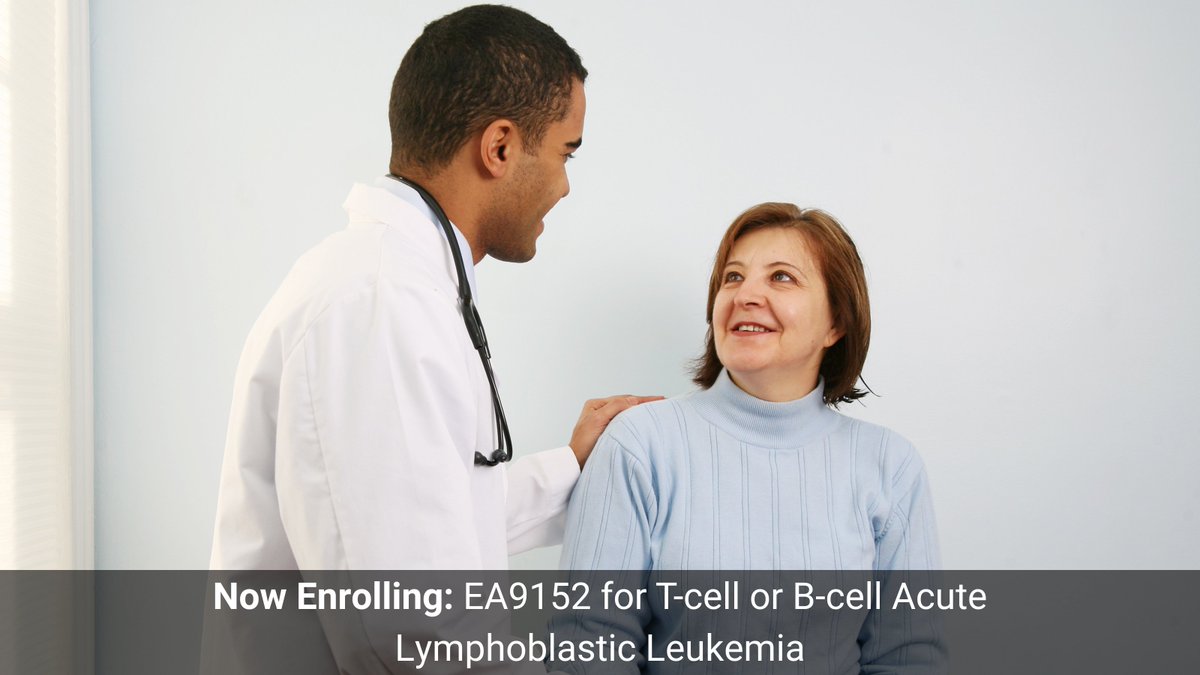 Phase 2 of #ClinicalTrial EA9152 is now enrolling! This study is exploring a new treatment approach for patients with T-cell or B-cell #ALL that has come back or does not respond to treatment. Learn more here: bit.ly/EA9152 #leukemia #leusm