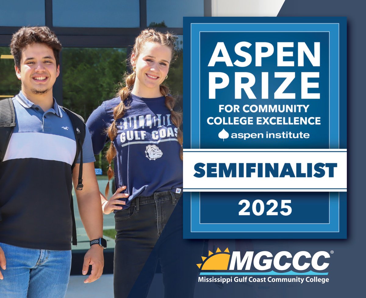 🎉 Exciting News! 🎉 MGCCC has been named a semifinalist for the 2025 Aspen Prize for Community College Excellence!  MGCCC is among the top 20 contenders vying for this prestigious $1 million award. #AspenPrizeSemifinalist #GoGulfCoast

🔗 mgccc.edu/2024/05/the-as…