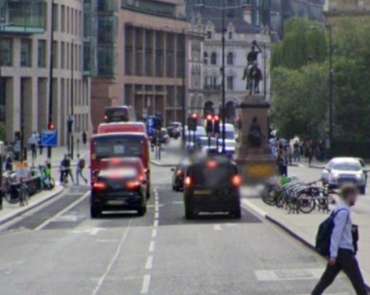 Then & Now: Holborn 1890s. Dustmen working as horse drawn bus & cab pass by. Prince Albert with his hat still raised even though the statue has moved a few times around Holborn Circus. The church tower of Holy Sepulchre could be seen then but now obstructed.