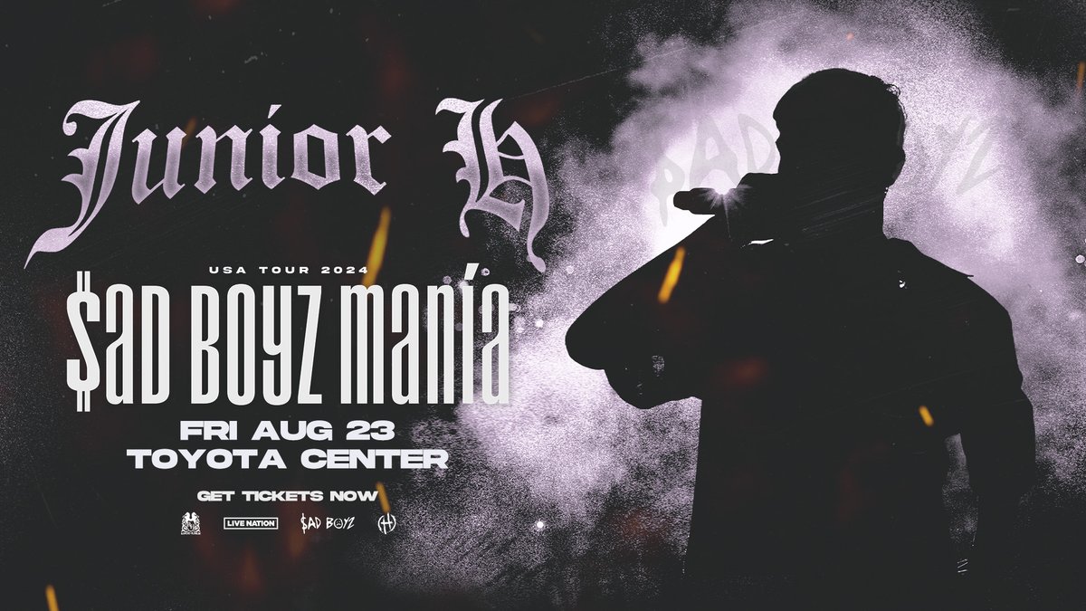 Junior H is about to bring Toyota Center down with the ​​$ad Boyz Mania Tour 2024 on August 23. Tickets on sale this Friday 5/10 at 10am. More info: bit.ly/4buXnhF
