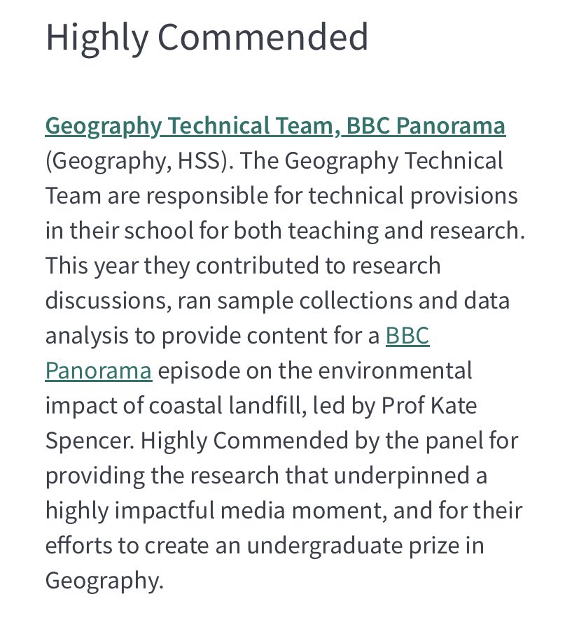 Congratulations to our technical team in the Geography Labs who were highly commended in the 2024 QMUL Research and Innovation Awards. Read their commendation from the Technician category below 👇 qmul.ac.uk/research/resea…