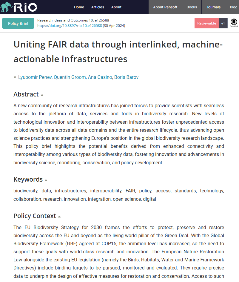 🆕Policy Brief by @Bicikl_H2020 addresses the likes of @EU_ENV @EUEnvironment @EU_ScienceHub @BiodiversaPlus & @EuropaBon_H2020🇪🇺 to pave the way for a Linked Open Data-based, AI-assisted Overarching #Biodiversity Supergraph. 📃See:doi.org/10.3897/rio.10… #FAIRdata #BiCIKL_H2020