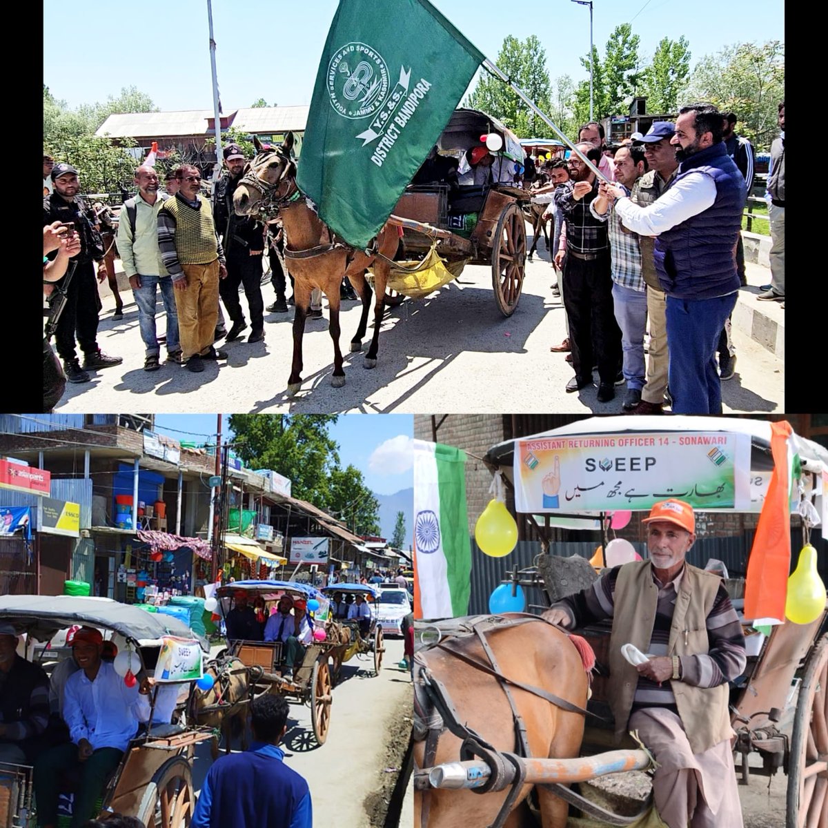 Sub Divisional Magistrate Sumbal, Aamir Choudhary who is also ARO 14-Sonawari on Tuesday flagged off a tonga rally under SVEEP at Hajin to raise awareness on right to exercise franchise. @ceo_UTJK @diprjk @dcbandipora @SdmSumbal