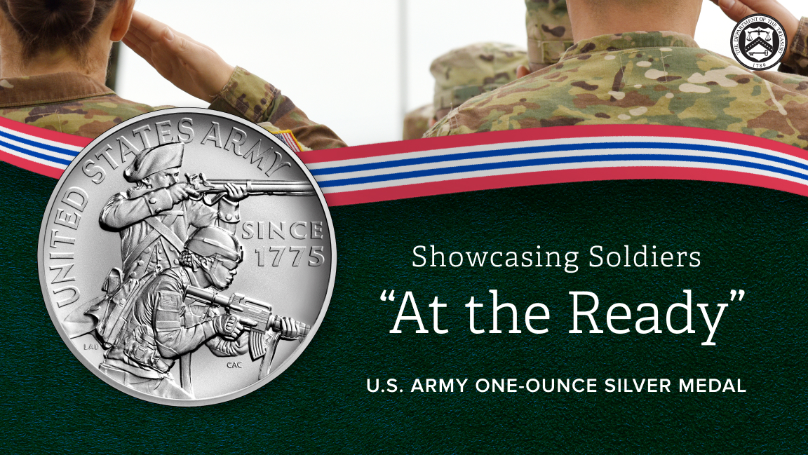 Experience the legacy of our Nation’s oldest military branch in 99.9% fine silver. The @USArmy silver medal is the latest addition to our Armed Forces Silver Medal program, available now. #ArmyStrong #beallyoucanbe #thiswelldefend bit.ly/44aSdVE