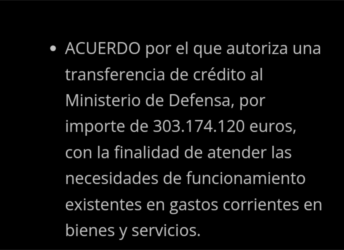 Pues nada hoy 303 millones para gastos corrientes en bienes y servicios esto pasa porno tener presupuestos. De aqui la parte del león combustible