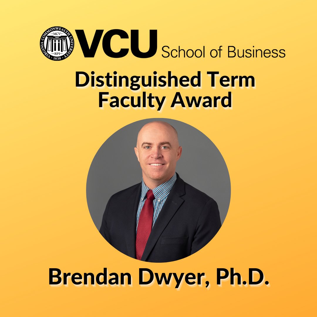 Special Hat Tip Tuesday Shoutout to our own Brendan Dwyer who was honored with the VCU School of Business Distinguished Term Faculty Award. Congratulations, Brendan!
#CSLnetwork
