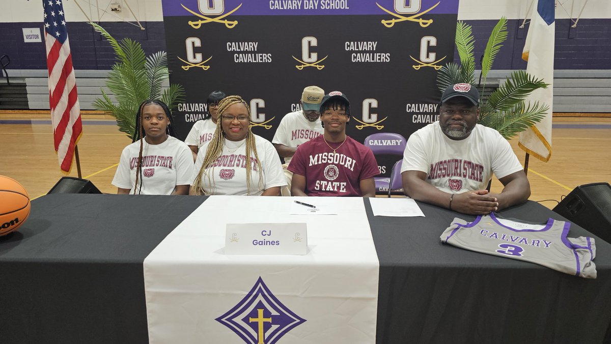 Joey Lamar (@joey_b_lamar) on Twitter photo Congratulations to <a href="/Cavalier_Sports/">Calvary Day School Athletics</a> CJ Gaines on his college commitment to play basketball at Missouri State. Congratulations to <a href="/Cavalier_Sports/">Calvary Day School Athletics</a> CJ Gaines on his college commitment to play basketball at Missouri State.