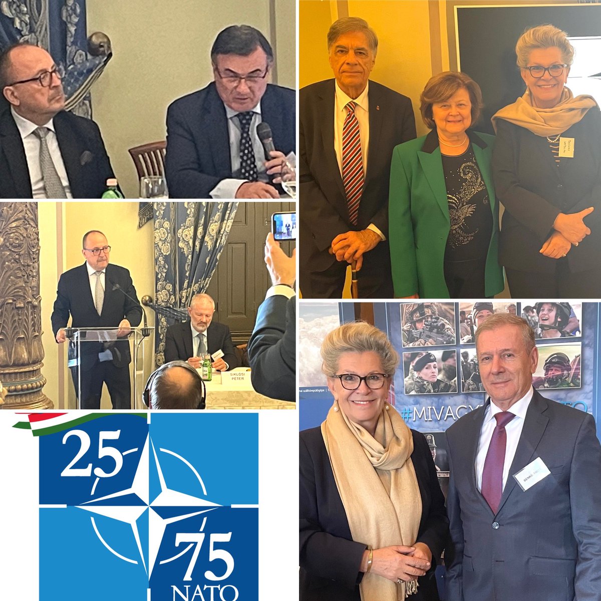 At the international conference of the Hungarian Atlantic Council to celebrate the 75th anniversary of the NATO and the 25th anniversary of the Hungarian membership in the @nato . W/ leadership of Hungarian Atlantic Council.