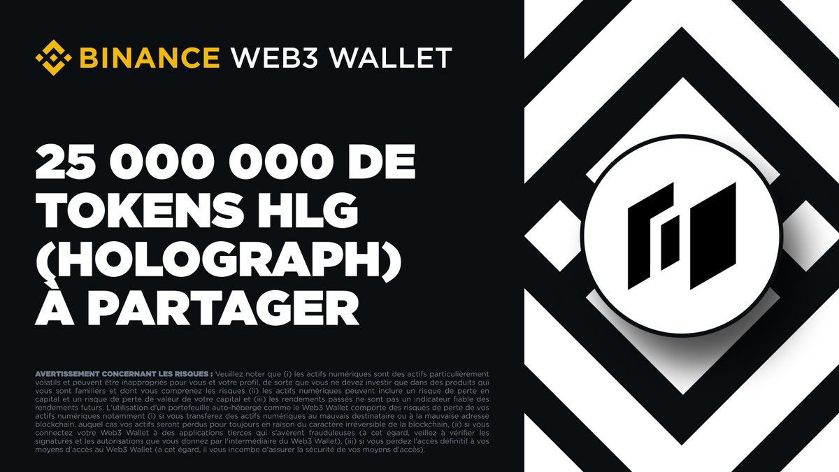 25 000 000 de tokens $HLG à partager 🪂 Pour participer et gagner une partie des récompenses, réalisez l'une des deux missions disponibles via votre Web3 Wallet #Binance. 🗓️ Fin le 15/05/2024 à 01:59 Go go go ➡️ binance.onelink.me/y874/6obxwouk?…