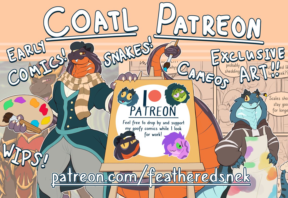 featheredsnek's tweet image. Hey!! Wanna support me (more than you guys already do, hehhh), no pressure butttt

Just a reminder I got this if you wanna see more from me, a bit of my process, even get to see stuff I havent posted elsewhere!

Link below, have a good dayyy