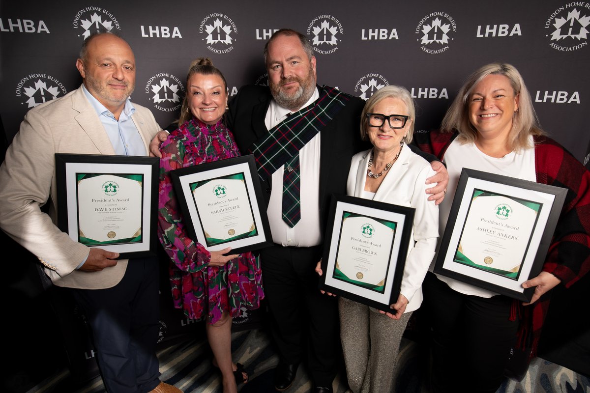 Congratulations to this year’s #LHBA President’s Awards Recipients recognizing community service, and promotion and passion for our industry! Dave Stimac @IronstoneBuilt Sarah Steele @ArriscraftS Gabi Brown @siftonprop Ashley Ankers (Saratoga Homes) and John Relouw @duobuilding