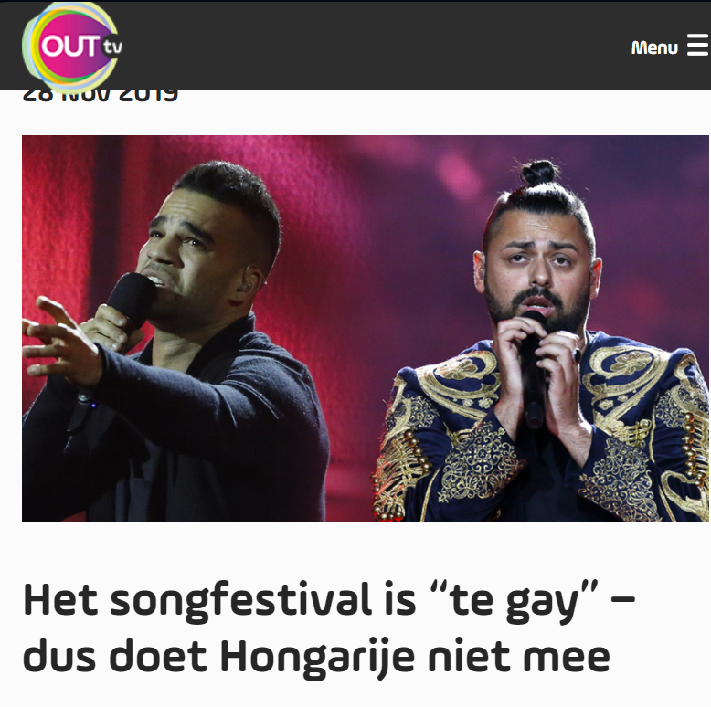 8. PVV! Die doet niet mee. Hongarije trok zich jaren geleden terug omdat het songfestival 'te gay' is.