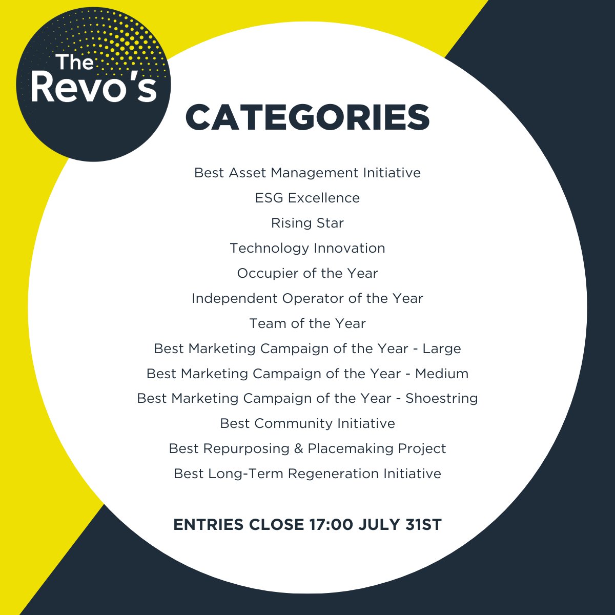 It's time to shine! Entries are now open and the stage is set for greatness! 🏆 Here's a tantalising peek at some of the prestigious categories eagerly awaiting your submissions. Explore each category in all its glory here 🌐 revocommunity.org/categories-2/ #TheRevos2024