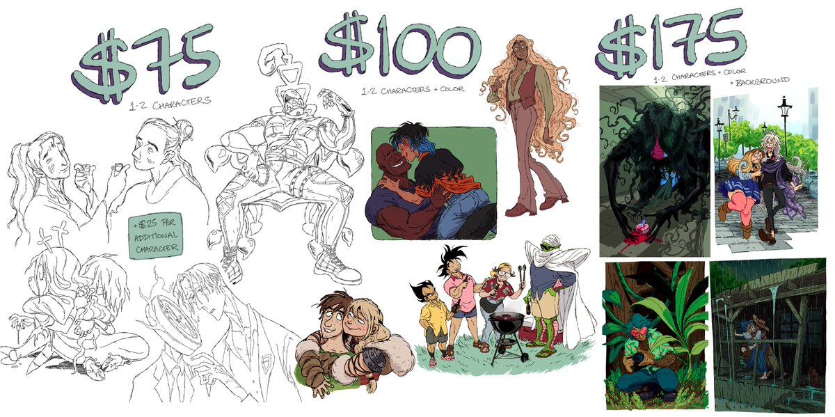 COMMISSIONS ARE LIVE ! couples are the same price as single characters! request form is in the replies !!!