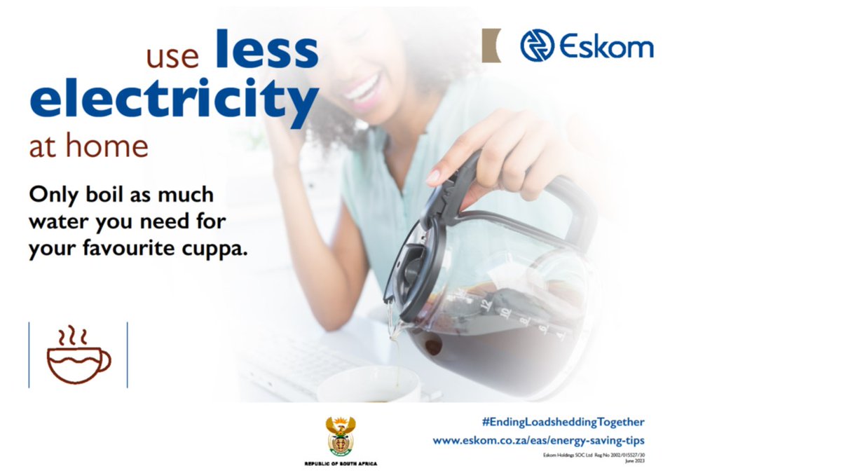 Boil only as much water as you need and save on your electricity bill.
#EndingLoadsheddingTogether #NationalEnergyMonth