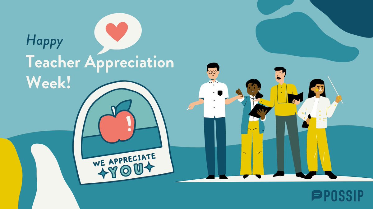 We wish you a Happy Teacher Appreciation Week! Shout out a teacher today! 📢

#TAW #TeacherAppreciationWeek #Teachers #StrongSchools #EdTech #Possip