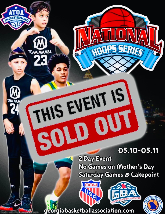 Georgia Basketball Association (@gbahoopsatl) on Twitter photo SOLD OUT for the 5th STRAIGHT SESSION!
We thank the over 125 teams that will be competing in this 2 day event!
Next National Hoops Series event is Memorial Day Weekend! Don’t miss out!
<a href="/NECBBALL/">Northeast Cobb BBall</a> <a href="/TournamentsRUs/">Tournaments “R” Us</a> <a href="/Halftime_Sportz/">Halftime Sports</a> SOLD OUT for the 5th STRAIGHT SESSION!
We thank the over 125 teams that will be competing in this 2 day event!
Next National Hoops Series event is Memorial Day Weekend! Don’t miss out!
<a href="/NECBBALL/">Northeast Cobb BBall</a> <a href="/TournamentsRUs/">Tournaments “R” Us</a> <a href="/Halftime_Sportz/">Halftime Sports</a>