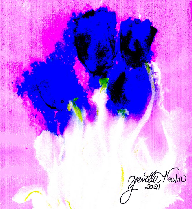 Art of the Day: 'Blue flowers'. Buy at: ArtPal.com/yevetteyevette…