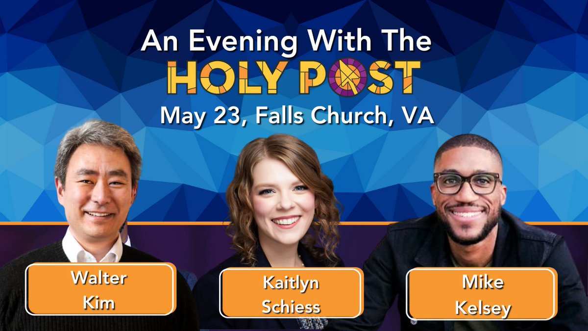 Hey Northern Virginia friends, we're coming your way! @kaitlynschiess along with Walter Kim and Mike Kelsey will be hosting our next Evening with The Holy Post. Buy your tickets now! loom.ly/1ZnxXdA