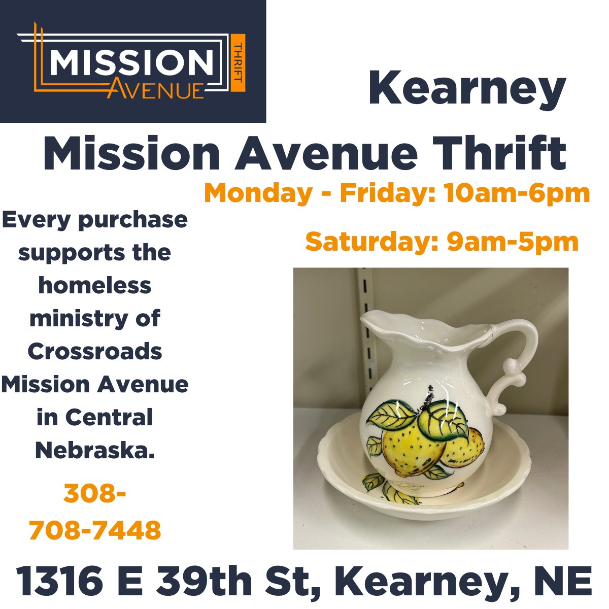 Come in TODAY and see what's NEW at Kearney Mission Avenue Thrift! crossroadsmission.com/thrift-stores/ #MissionAvenueThrift #KearneyNebraska #Thriftstore #Shoptoday