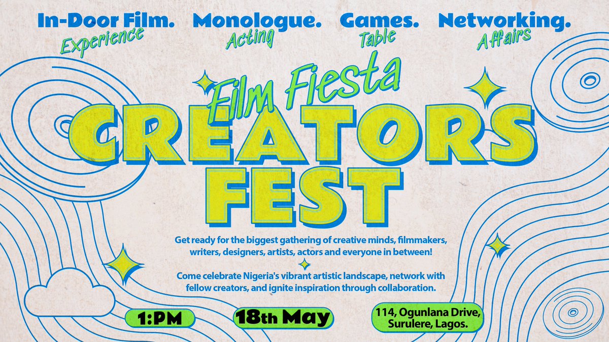 ARE YOU FREE ON THE 18th? Come see movies, chill, play and network with creatives of all kind: filmmakers, designers, actors, creators and more. it’s happening live at Creators Fest and you don’t want to miss it! Sign up now👇🏽 bit.ly/CreatorsFest