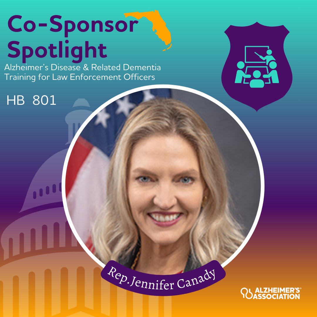 Thank you Rep. @JenniferCanady_ for your cosponsorship of HB 801. This legislation will equip law enforcement with the resources needed to address situations involving those living with Alzheimer’s or another form of dementia.