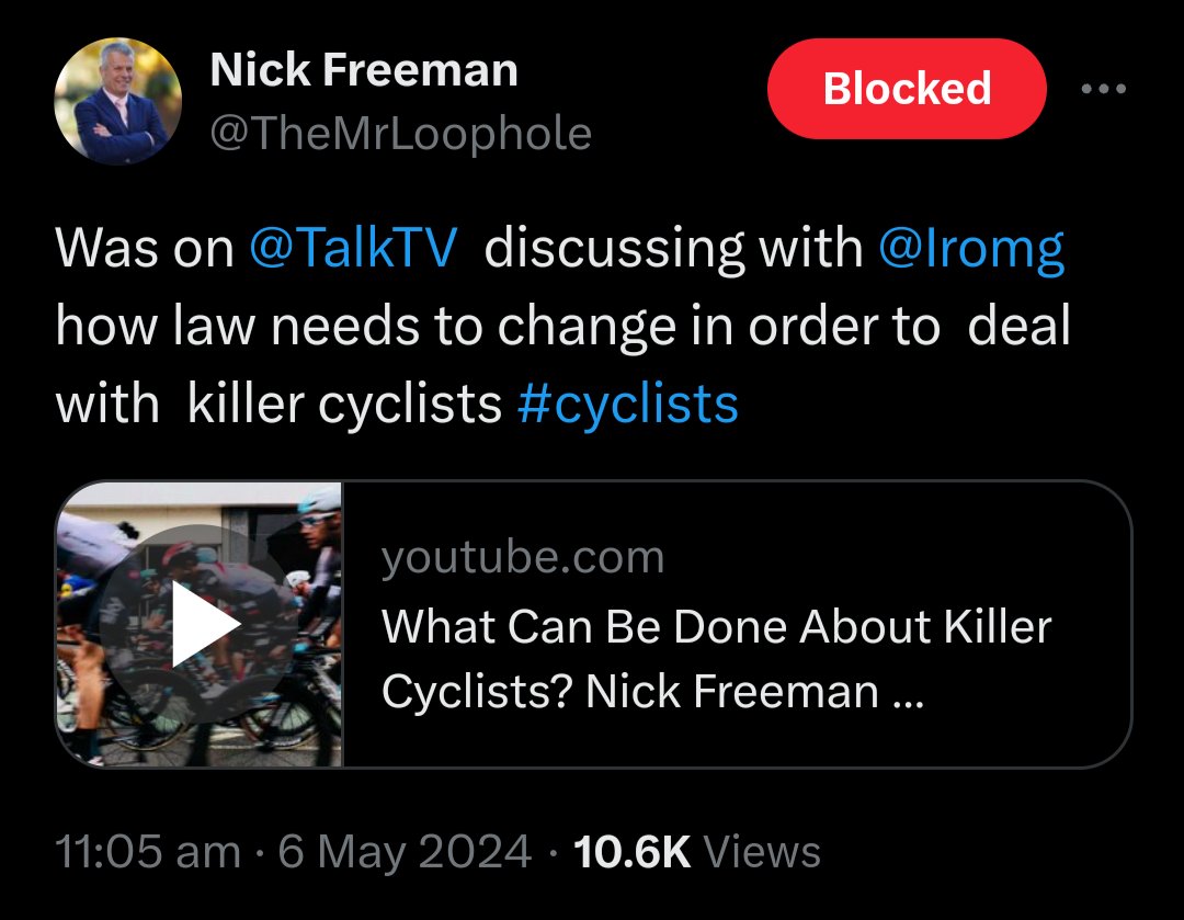 The hypocrite lowlife wankstain lawyer who job is to get KILLER drivers off from crimes they've done want 'killer' cyclists dealt with when they've not done any crimes as last case made clear. When will this fucker gonna be struck off??