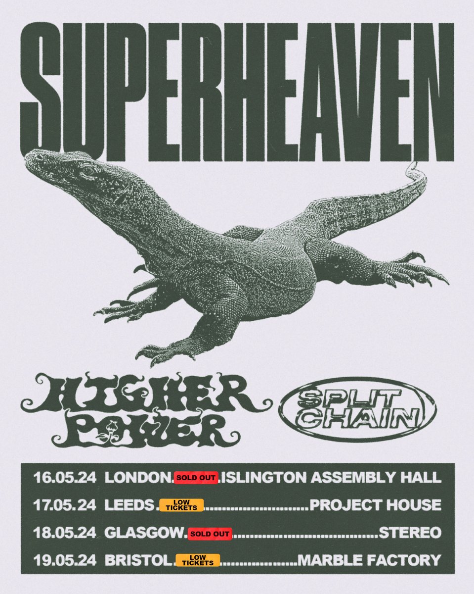 Outbreak Fest® (@outbreakfest) on Twitter photo The <a href="/superheavenband/">Superheaven</a> UK tour is just over a week away. These shows will sell out so act fast on tickets for Bristol and Leeds. Stoked to have <a href="/higherpoweruk/">Higher Power</a> and <a href="/splitchainband/">Split Chain</a> joining the bill too. The <a href="/superheavenband/">Superheaven</a> UK tour is just over a week away. These shows will sell out so act fast on tickets for Bristol and Leeds. Stoked to have <a href="/higherpoweruk/">Higher Power</a> and <a href="/splitchainband/">Split Chain</a> joining the bill too.