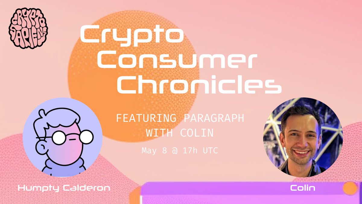 Crypto Consumer Chronicles is back this week with @colinarms Founder of @paragraph_xyz we are discussing Paragraph and its web2 counterpart, Substack, blending the best of web2 and web3, owning your audience, and the role integrating @farcaster_xyz @Highlight_xyz and @xmtp_ has…