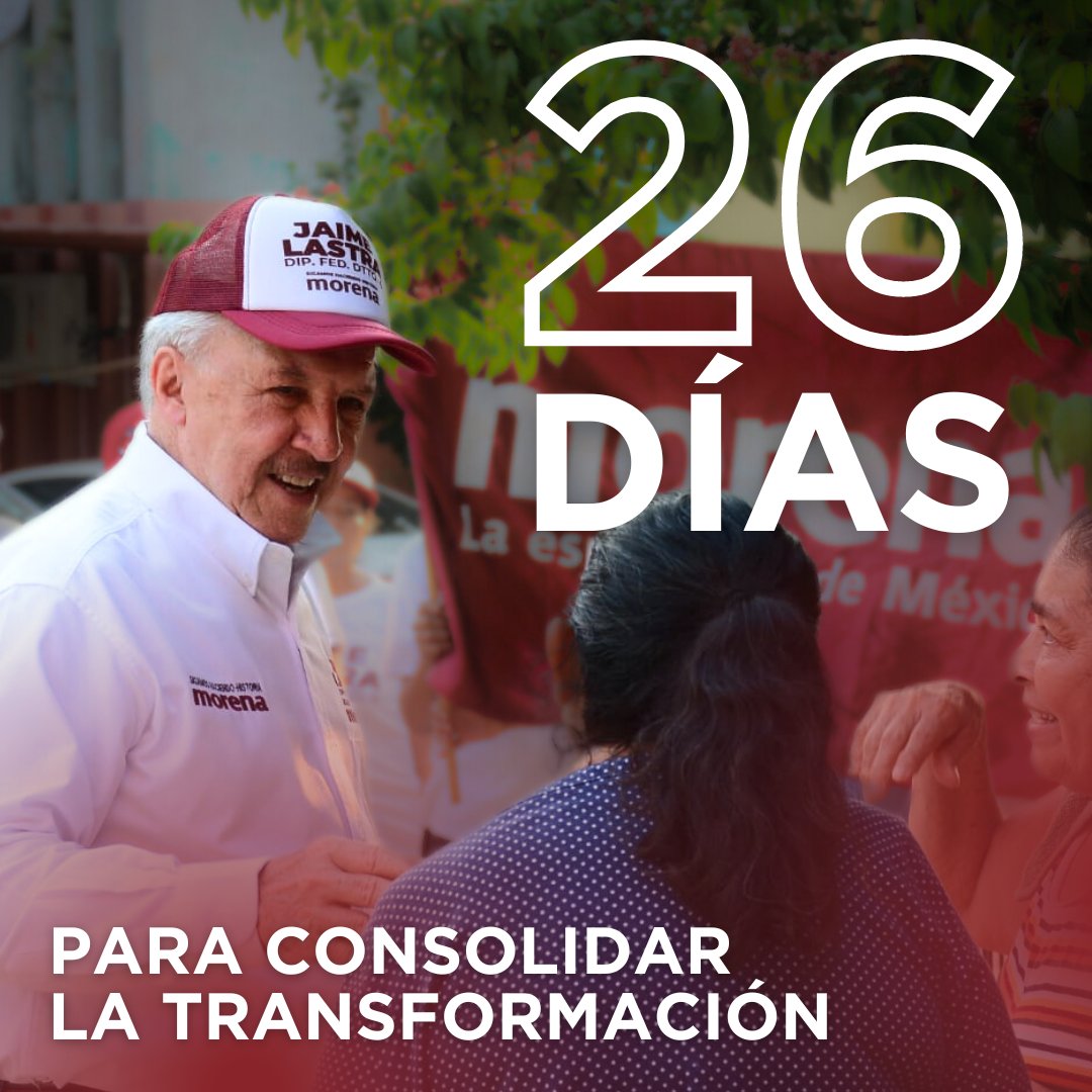 Estamos cada vez más cerca del 2 de junio. Cada vez más cerca de confirmar que la transformación de nuestro país nadie la detiene.
