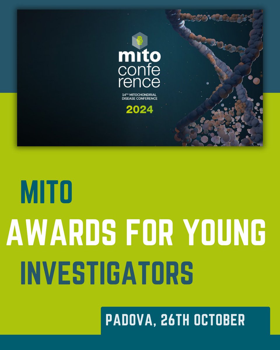 #MitoAwards for Young Investigators: Stimulating Scientific Excellence! Calling all young #scientists researching #mitochondrialdiseases! Join us at #MitoConference 2024 for the chance to win €500 and recognition for your outstanding research. Deadline: June 20th, 2024.