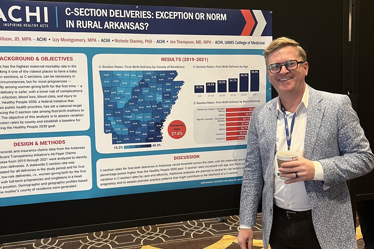 ACHI Health Policy Director @J_Craig_Wilson is attending @ruralhealth's Annual #RuralHealth Conference in New Orleans, where he presented information today on our analysis of C-section deliveries in Arkansas. See our findings: bit.ly/4bNY5Yo #WomensHealthMonth