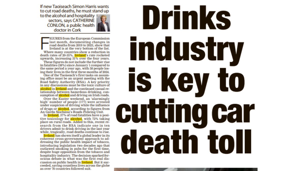 Drinks industry is key to cutting car death toll in IRL echolive.ie/corkviews/arid… via @catheri70835198