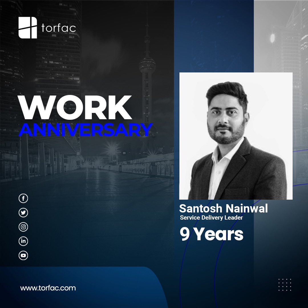 TorfacInc's tweet photo. Happy 2nd Work Anniversary to Geetu and 9th Work Anniversary to Santosh at Torfac! 🎉 Your dedication and hard work have been invaluable to the team. Here's to many more successful years ahead filled with growth and achievements! 🎊 https://t.co/Scxx1mC9Jj