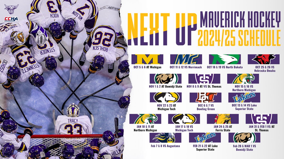 Introducing our 2024-25 Regular Season Schedule! #HornsUp 🐂 Release: bit.ly/4acozB0 Schedule: msumavericks.com/sports/mens-ic…