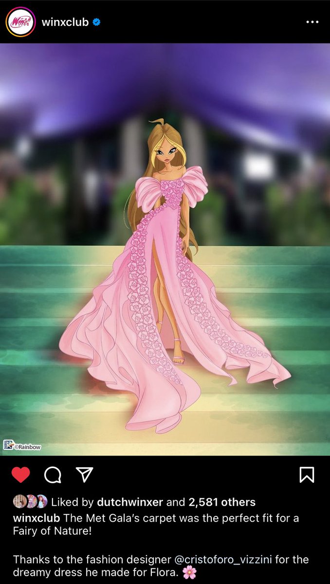 It's so funny how I've seen many in the fandom talk about how the Garden of  Time theme for the Met Gala was fitting for Flora, and someone actually  made an artwork