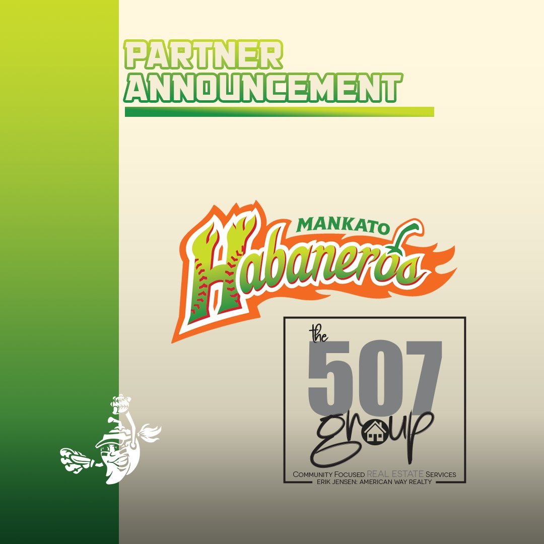 We are proud to announce that Erik Jensen: The 507 Group - American Way Realty has joined the Habaneros team. Erik Jensen: The 507 Group are ready to help make this the best summer of softball in Mankato.

#ItsSpicy