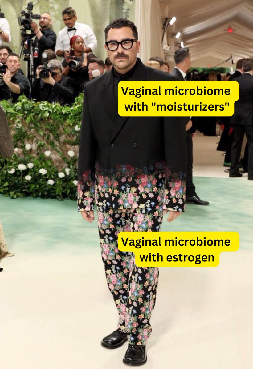 Moisturizers are great but estrogen allows you to have a normal vaginal microbiome in menopause. These are not interchangeable, yet oftentimes women are told they have to 'fail' moisturizers to get vaginal estrogen. Complete BS.