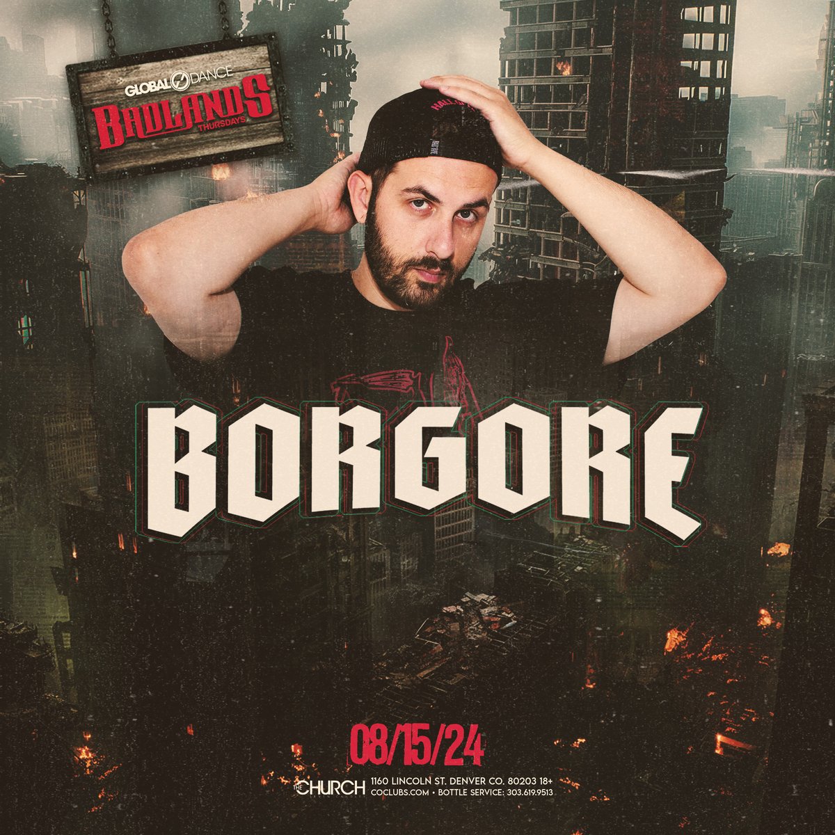 🚨 JUST ANNOUNCED 🚨 One of the dubstep OGs @Borgore is coming through to tear up the Badlands on August 15th at @ChurchNightClub 😈 Buy your tickets here ⏩ bit.ly/badlandsxborgo…