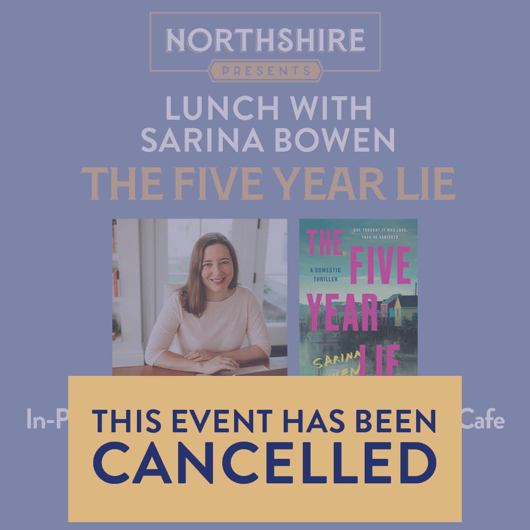 The event with Sarina Bowen on May 22nd has been cancelled. We apologize for any inconvenience!