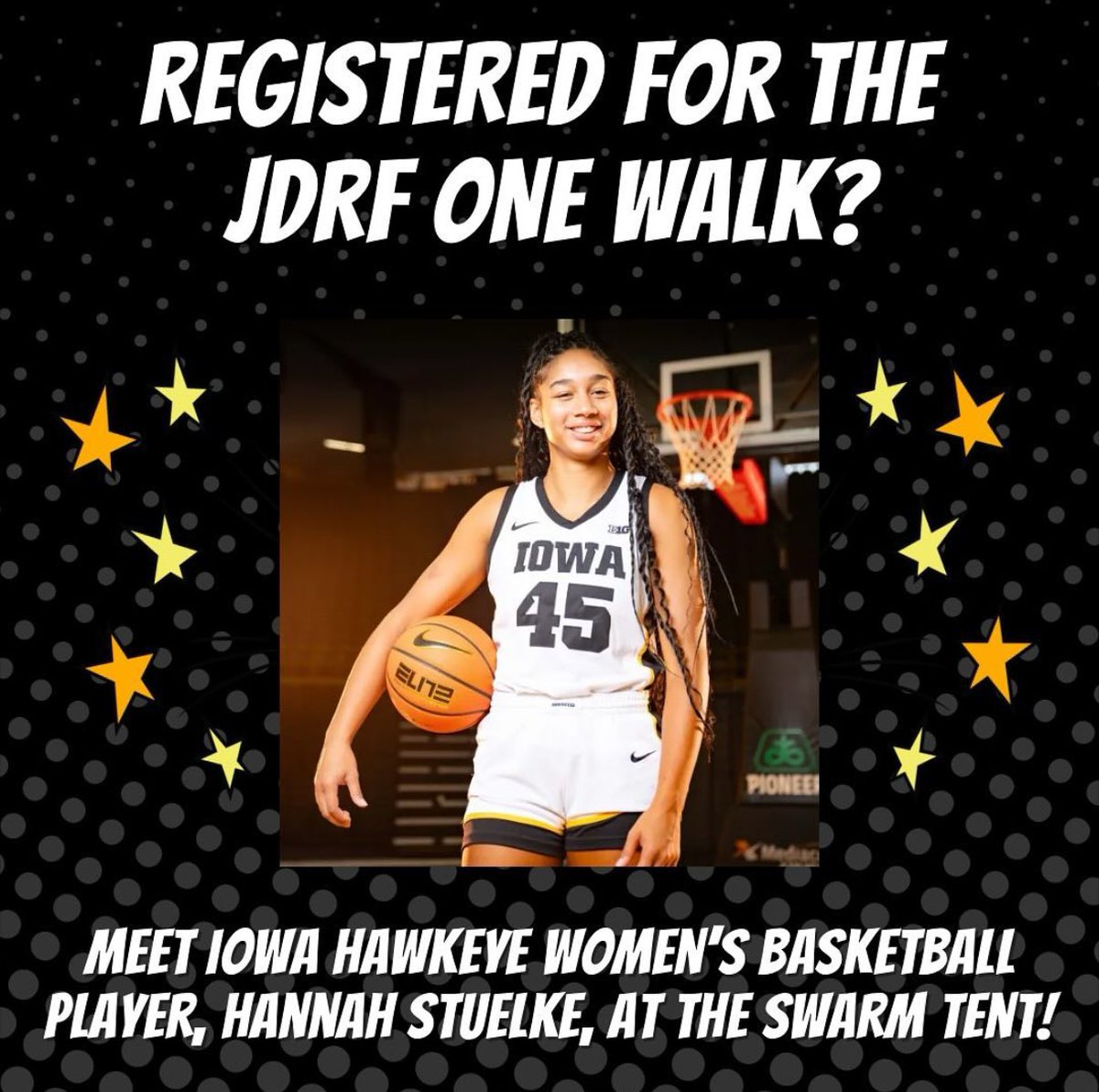 Come see @StuelkeHannah at the @JDRF One Walk this Saturday at Kirkwood Community College in Cedar Rapids!  Register by clicking on the link below. @IowaWBB @JDRFNEIA @KirkwoodCC @CRWashingtonHS @IowaSwarm 

www2.jdrf.org/site/TR?fr_id=…