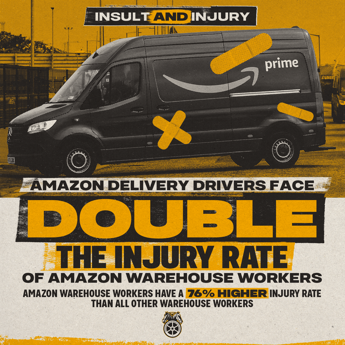 Amazon drivers are injured at nearly double the staggering injury rate of Amazon warehouse workers, but Amazon refuses to take responsibility. Workers are building power with the Teamsters to fight for protections under a union contract. Learn more: teamster.org/divisions/amaz…