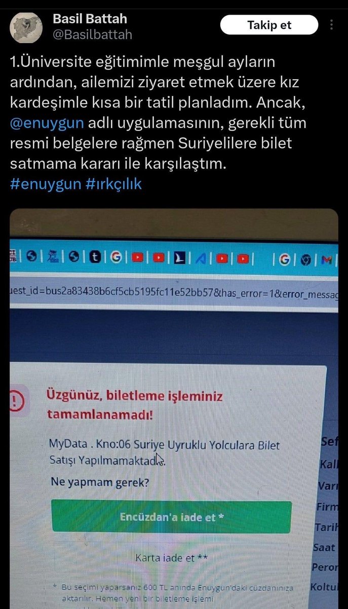 bgyetherr's tweet photo. En uygun yabancı uyruklu kişilere bilet satışı yapmıyormuş https://t.co/kFVzvReIst