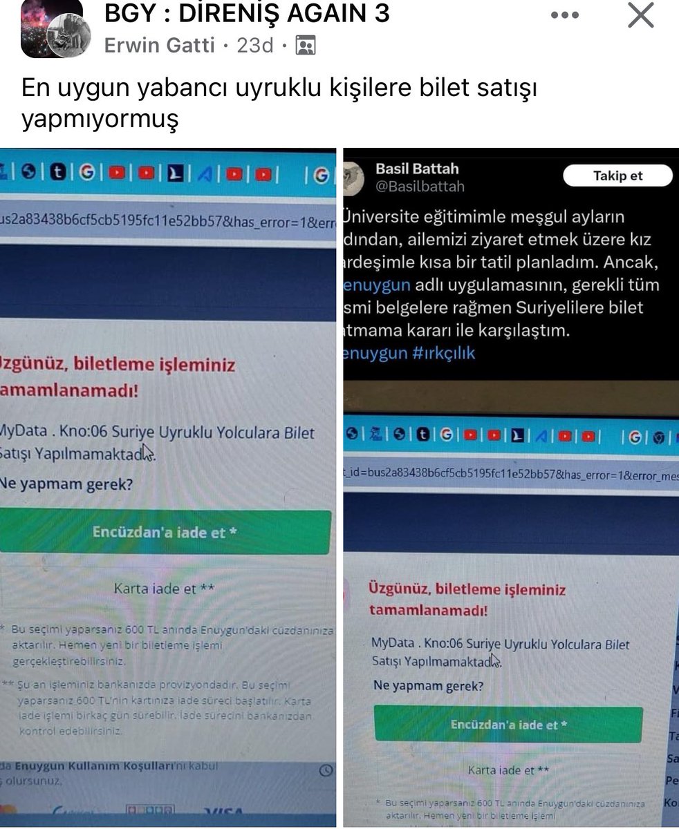 bgyetherr's tweet photo. En uygun yabancı uyruklu kişilere bilet satışı yapmıyormuş https://t.co/kFVzvReIst