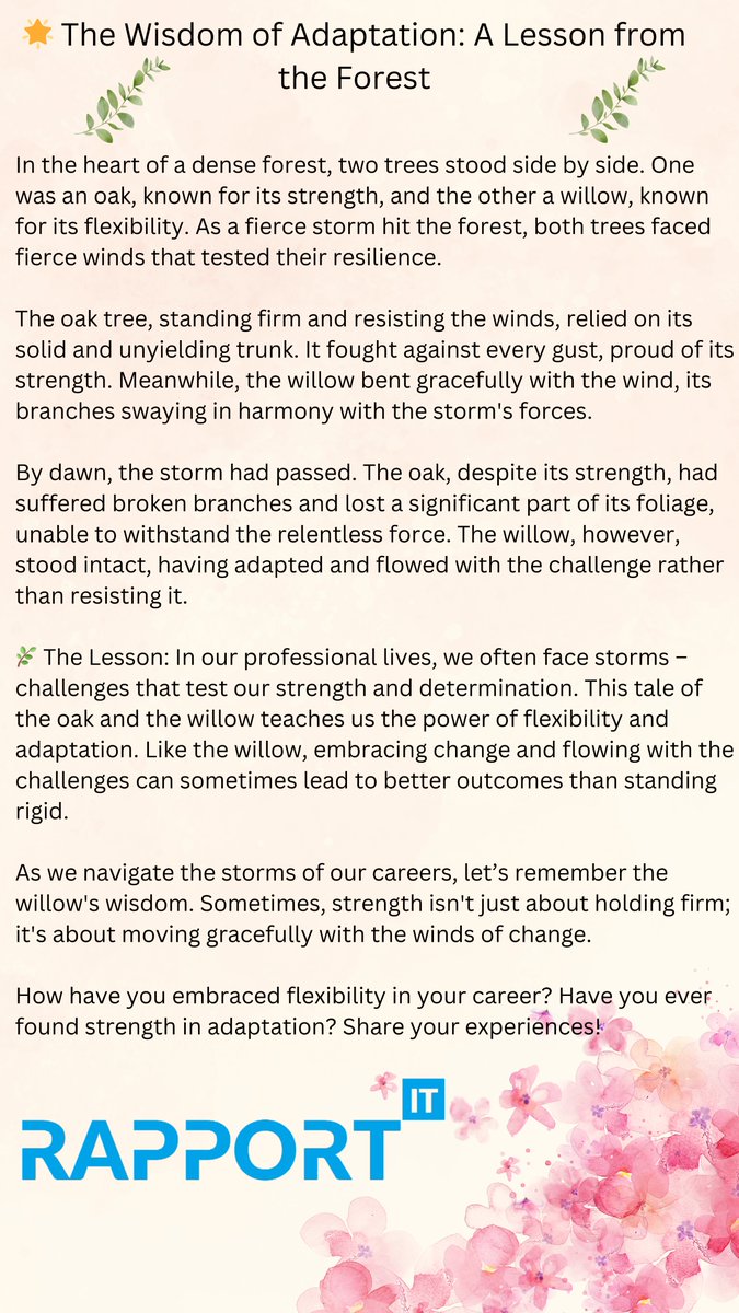 @RapportITS 
#Leadership #CareerDevelopment #Adaptability #ResilienceRocks