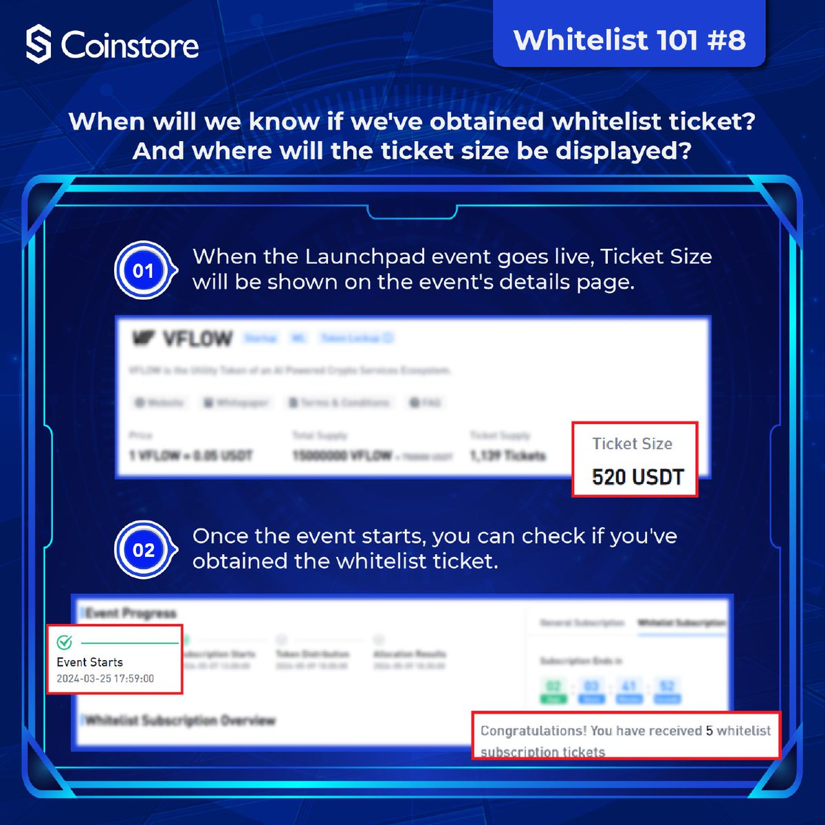 wildtech984792's tweet image. Curious about whitelist ticket confirmation and ticket size info? Find answers in the reference picture here:
h5.coinstore.com/h5/signup?invi…
@CoinstoreExc
#Whitelist101 #Launchpad #IEO